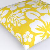 Yellow and White Hawaiian Flowers Euro Pillow Sham – Extremely Stoked® Eco Beach Luxe Collection