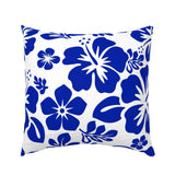 Royal Blue Hawaiian Flowers on White Euro Pillow Sham – Extremely Stoked® Eco Beach Luxe Collection