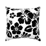 Black Hawaiian Flowers on White Euro Pillow Sham – Extremely Stoked® Eco Beach Luxe Collection