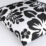 Black Hawaiian Flowers on White Euro Pillow Sham – Extremely Stoked® Eco Beach Luxe Collection