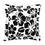 Black Hawaiian Flowers on White Euro Pillow Sham – Extremely Stoked® Eco Beach Luxe Collection