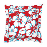 Red, White and Aqua Hawaiian Flowers Euro Pillow Sham – Extremely Stoked® Eco Beach Luxe Collection