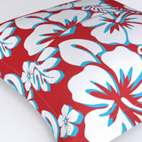 Red, White and Aqua Hawaiian Flowers Euro Pillow Sham – Extremely Stoked® Eco Beach Luxe Collection