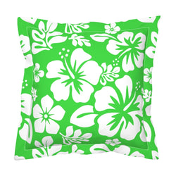 Lime Green and White Hawaiian Flowers Euro Pillow Sham – Extremely Stoked® Eco Beach Luxe Collection