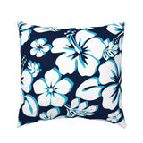 Navy Blue, White and Aqua Hawaiian Flowers Euro Pillow Sham – Extremely Stoked® Eco Beach Luxe Collection