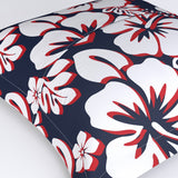 Navy Blue, White and Red Hawaiian Flowers Euro Pillow Sham – Extremely Stoked® Eco Beach Luxe Collection