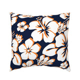 Navy Blue, White and Orange Hawaiian Flowers Euro Pillow Sham – Extremely Stoked® Eco Beach Luxe Collection
