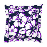 Navy Blue, White and Purple Hawaiian Flowers Euro Pillow Sham – Extremely Stoked® Eco Beach Luxe Collection