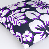 Navy Blue, White and Purple Hawaiian Flowers Euro Pillow Sham – Extremely Stoked® Eco Beach Luxe Collection