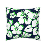 Navy Blue, White and Lime Green Hawaiian Flowers Euro Pillow Sham – Extremely Stoked® Eco Beach Luxe Collection