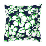 Navy Blue, White and Lime Green Hawaiian Flowers Euro Pillow Sham – Extremely Stoked® Eco Beach Luxe Collection