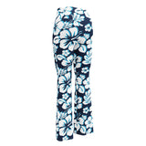 Ocean Blues Hawaiian Flowers Flare Leggings - Extremely Stoked