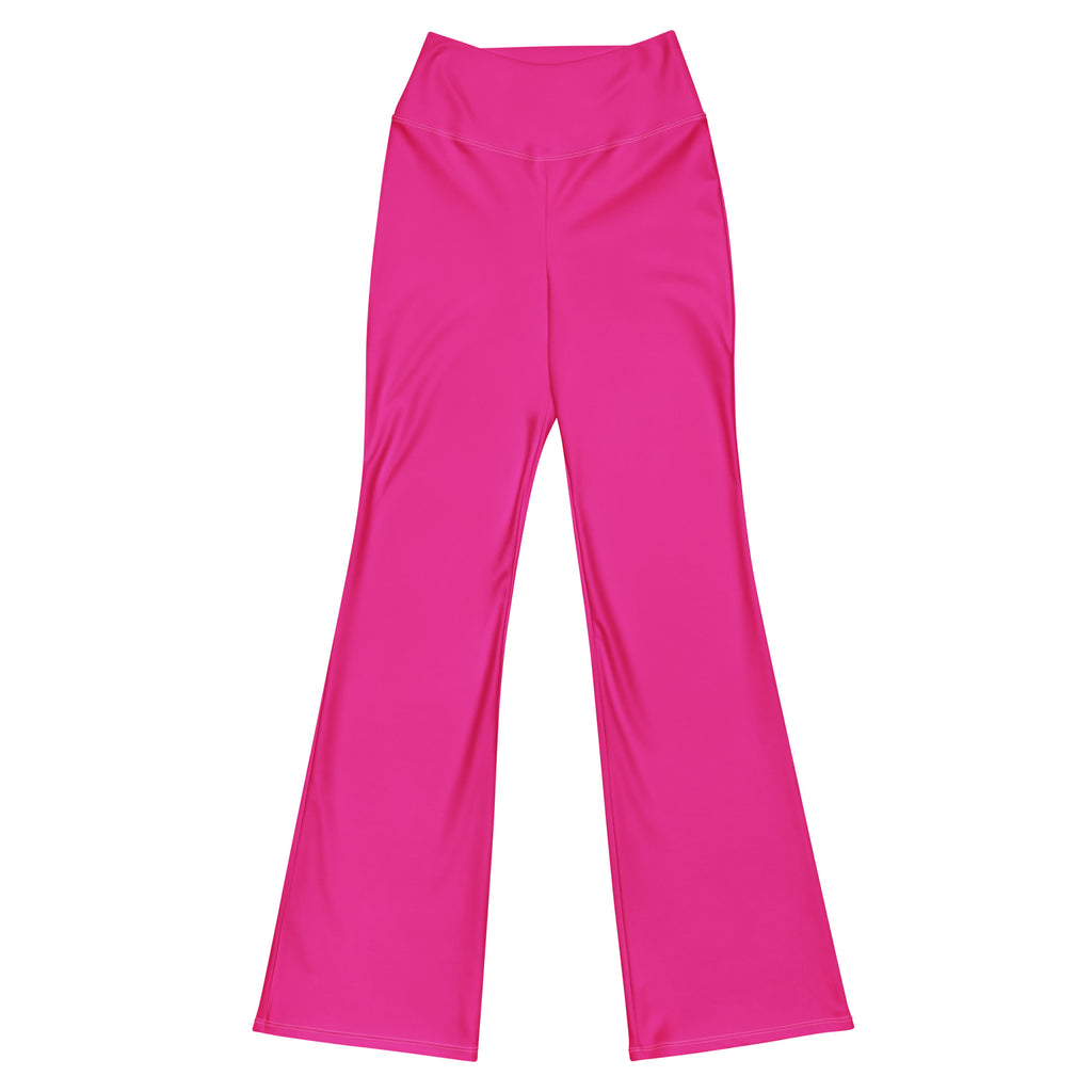 Hot Pink Flare Leggings with Extremely Stoked Epic Wave Logo