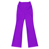 Purple Flare Leggings with Extremely Stoked Epic Wave Logo - Extremely Stoked