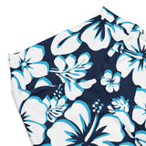 Ocean Blues Hawaiian Flowers Flare Leggings - Extremely Stoked