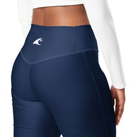 Navy Blue Flare Leggings with Extremely Stoked Epic Wave Logo