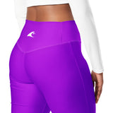 Purple Flare Leggings with Extremely Stoked Epic Wave Logo - Extremely Stoked