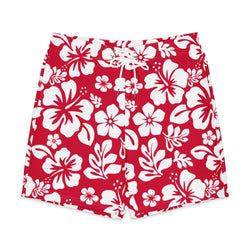 Men's Red Hawaiian Flowers Board Shorts | Extremely Stoked® Swimwear