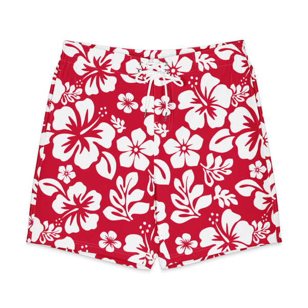 Men's Red Hawaiian Flowers Board Shorts | Extremely Stoked® Swimwear