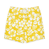 Men's Yellow Hawaiian Flowers Board Shorts | Extremely Stoked® Swimwear