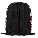 Navy Blue, Hot Pink and White Hawaiian Print Backpack - Extremely Stoked