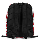 Red and White Hawaiian Print Backpack - Extremely Stoked