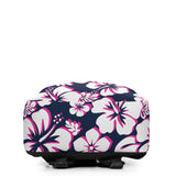 Navy Blue, Hot Pink and White Hawaiian Print Backpack - Extremely Stoked