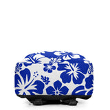Royal Blue and White Hawaiian Print Backpack - Extremely Stoked