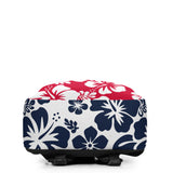 Red, White and Blue Hawaiian Print Backpack