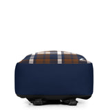 Navy Blue and Brown Preppy Surfer Plaid Backpack