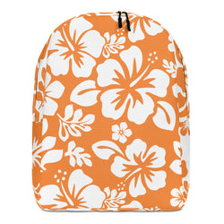 Orange and White Hawaiian Print Backpack