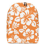 Orange and White Hawaiian Print Backpack - Extremely Stoked