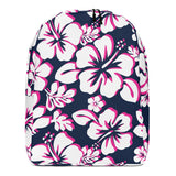 Navy Blue, Hot Pink and White Hawaiian Print Backpack - Extremely Stoked