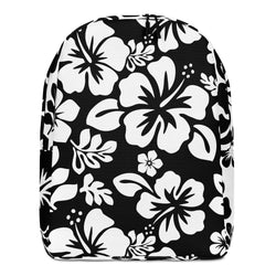 Black and White Hawaiian Print Backpack