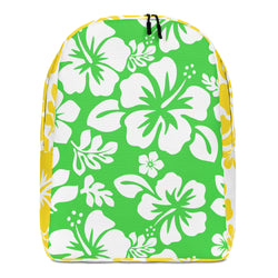 Lime Green and Yellow Hawaiian Print Backpack