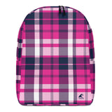 Hot Pink and Navy Blue Surfer Girl Plaid Backpack