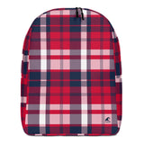 Red, White and Navy Blue Preppy Surfer Plaid Beach Backpack