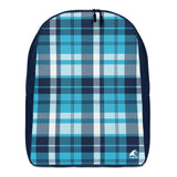 Ocean Blues Preppy Surfer Plaid Backpack