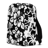 Black and White Hawaiian Print Backpack - Extremely Stoked