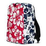 Red, White and Blue Hawaiian Print Backpack