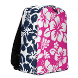 Hot Pink and Navy Blue Hawaiian Print Backpack - Extremely Stoked