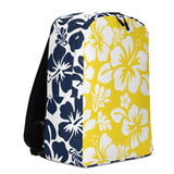 Yellow and Navy Blue Hawaiian Print Backpack