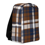 Navy Blue and Brown Preppy Surfer Plaid Backpack
