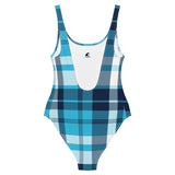 Ocean Blues Preppy Plaid One Piece Women's Swimsuit