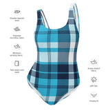 Ocean Blues Preppy Plaid One Piece Women's Swimsuit