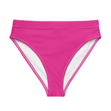 Hot Pink High Waisted Bikini Swimsuit Bottom - Extremely Stoked