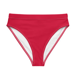 Red High Waisted Bikini Swimsuit Bottom