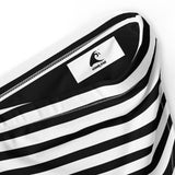 Black and White Stripes High Waisted Bikini Bottom - Extremely Stoked