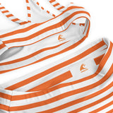 Orange and White Beach Stripes High Waisted Bikini - Extremely Stoked