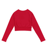 Extremely Stoked Cherry Red Long Sleeve Crop Top